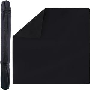 GSE Games & Sports Expert 32 x 32 Inches Rubber Anti-Slip Playmat, Mahjong, Dominoes, Poker Cards and Board Games Tabletop Cover Mat with Carrying Bag (Black), 1-Pack