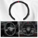 Car Steering Wheel Cover Napa Leather Non Slip Vehicle Steering Wheel Cover Protector, Quick Install Comfy Automotive Interior Decor, Universal fit 14½ to 15 inches Car Pickup SUV 14.5 to 15 inches