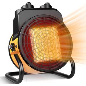 Air Choice Greenhouse Heater with Thermostat, 1500W Outdoor Space Heater with Overheat Protection, 3S Quick Heat, 3 Modes, 90 Tilt Rotation, Portable Patio Heater for Garage, Tent and Indoor Use