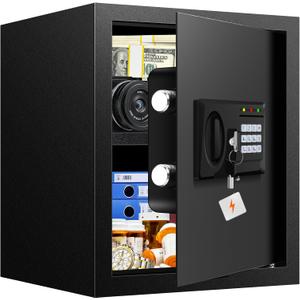 2.3 Cuft Fire proof Safes for HOME USE, Digital Security Safe Box with Programmable Keypad and Spare Keys, Safety Box for Home Office Business, Document Safe for Money Medicine Valuables