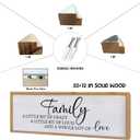 Family A Little Bit Of Crazy Sign Wall Decor 32"×12" Rustic Farmhouse Living Room Large Soild Wood Framed Hallway Hanging Sign Aesthetic Inspirational Quotes Entryway Home Wall Art (Wood)
