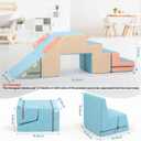 Asweets 4 in 1 Foam Climbing Blocks for Toddlers, Indoor Soft Climb and Crawl Play Climbing Toys for Creativity & Imagination, (Linen-Blue-Pink), 31.5''L x 15.4''W x 16.9''H