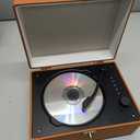 Rechargeable Leather CD Player with Speakers, Bluetooth Transmitter, Festival Gift, BGM Player for Home Decor., white