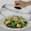 Mikro Innovations 10.5-Inch Glass Microwave Splatter Cover Borosilicate Glass Food Plate Splatter Guard with Vent Hole, BPA-Free, Easy-Grip Silicone Knob, Dishwasher Safe (1, Black, 10.5in)