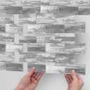 Peel and Stick Backsplash Tile for Kitchen and Bathroom Wall,3D Grey Panel Removable Wallpaper(10 Pack of 13.5"x11.5")