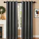 2-Panel-Curtain Room Darkening, 84 Inch Length for Bedroom Living Room, Insulated Thermal Grommet Curtain Drapes, Blackout(60-90%,Not 100%) Window Treatment Decor, Pack of 2, 52x84, Charcoal Grey