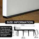 Innconee 2 Pcs 3 Feet Black Vinyl Door Bottom Adjustable Weatherstrip Door Bottom with Drip Cap Weatherproof Under Doors Seal for Gaps from 1/4'' to 9/16'' for 1 3/4'' to 2'' Thick Doors