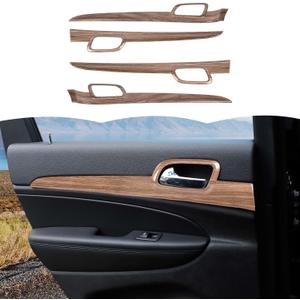 RT-TCZ Inner Door Handle Cover Trim Decor Interior Accessories for Jeep Grand Cherokee 2011-2020 (Wood Grain)
