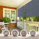 SEEYE Outdoor Sunshade Roller Shades 48" W x 96" H, Cordless Roll Up Shade Blinds Privacy Screen with 90% UV Protection, Exterior Patio Shade Cloth for Porch Pergola Balcony Windows, Blue Gray