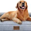 Large Dog Bed Orthopedic Washable: Beds Bolster XL Bed Big XLarge Dogs Memory Foam Couch Sofa Waterproof with Removable Cover (40.0"L x 32.0"W x 6.5"Th, Light Grey)
