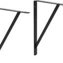 Amazon Basics 10 Pack L20 x H 13" Black Heavy Duty Shelf Brackets with Screws, Metal Shelf Brackets, Strong Steel