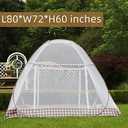 Large Mosquito Net Tent Canopy for Bed - Folding Portable Design Travel POP UP Netting, L80*W72*H60inch Queen King Size (Brown)