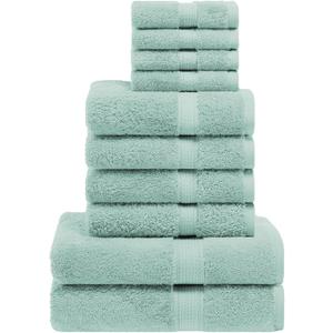 Superior Egyptian Cotton Pile 10 Piece Towel Set, Includes 2 Bath, 4 Hand, 4 Face Towels/Washcloths, Ultra Soft Luxury Towels, Thick Plush Essentials, Guest Bath, Spa, Hotel Bathroom, Sea Foam Superior Egyptian Cotton Pile 10 Piece Towel Set, Includes 2 Bath, 4 Hand, 4 Face Towels/Washcloths, Ultra Soft Luxury Towels, Thick Plush Essentials, Guest Bath, Spa, Hotel Bathroom, Sea Foam