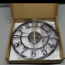 Vantic 24 Inch Large Wall Clock, Arabic Numeral Metal Oversized Wall Clocks for Living Room Decor, Bedroom and Kitchen, Completely Silent, Non Ticking, Battery Operated