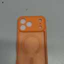LEKEVO Magnetic for iPhone 17 Pro Max Case, Compatible with MagSafe, Built-in Camera Lens Protector, Slim Thin Soft Silicone Bumper Shockproof Metallic Luster Phone Case (Orange)