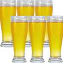 Beer Glasses Set of 6 14oz Pint Glasses Tall Beer Cups Drinking Glasses for Cold Beverages Classic Beer Drinking Glasses Set for Party