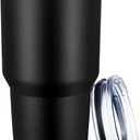 MEWAY 30oz Tumbler Double Wall Vacuum Insulated Travel Mug, Stainless Steel Tumbler with Lid, Durable Powder Coated Insulated Coffee Cup for Cold & Hot Drinks (Black,1 PACK)