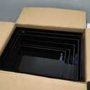 Leinuosen 7 Pcs Extra Large Buffet Risers Set 10" to 16" Rectangle Acrylic Display Box Catering Dessert Table Riser Food Display Decorative Stand with Hollow Bottom for Catering Supplies(Black)