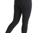 ALLZERO Women's Leggings with Pockets Tummy Control Workout 26" High Waisted Brushed Lined Warm Yoga Pants Fall Winter (Black, M)