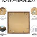 Hongkee 16x16 Frame, 16 x 16 Rustic Brown Wood Style (12x12 Mat, 1 Pack), 16x16 in