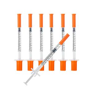 0.5ml Syringe with Cap 31G 5/16-inch 8mm Lab Syring, Pack of 100, Disposable 0.5cc 31 Gauge Individual Package