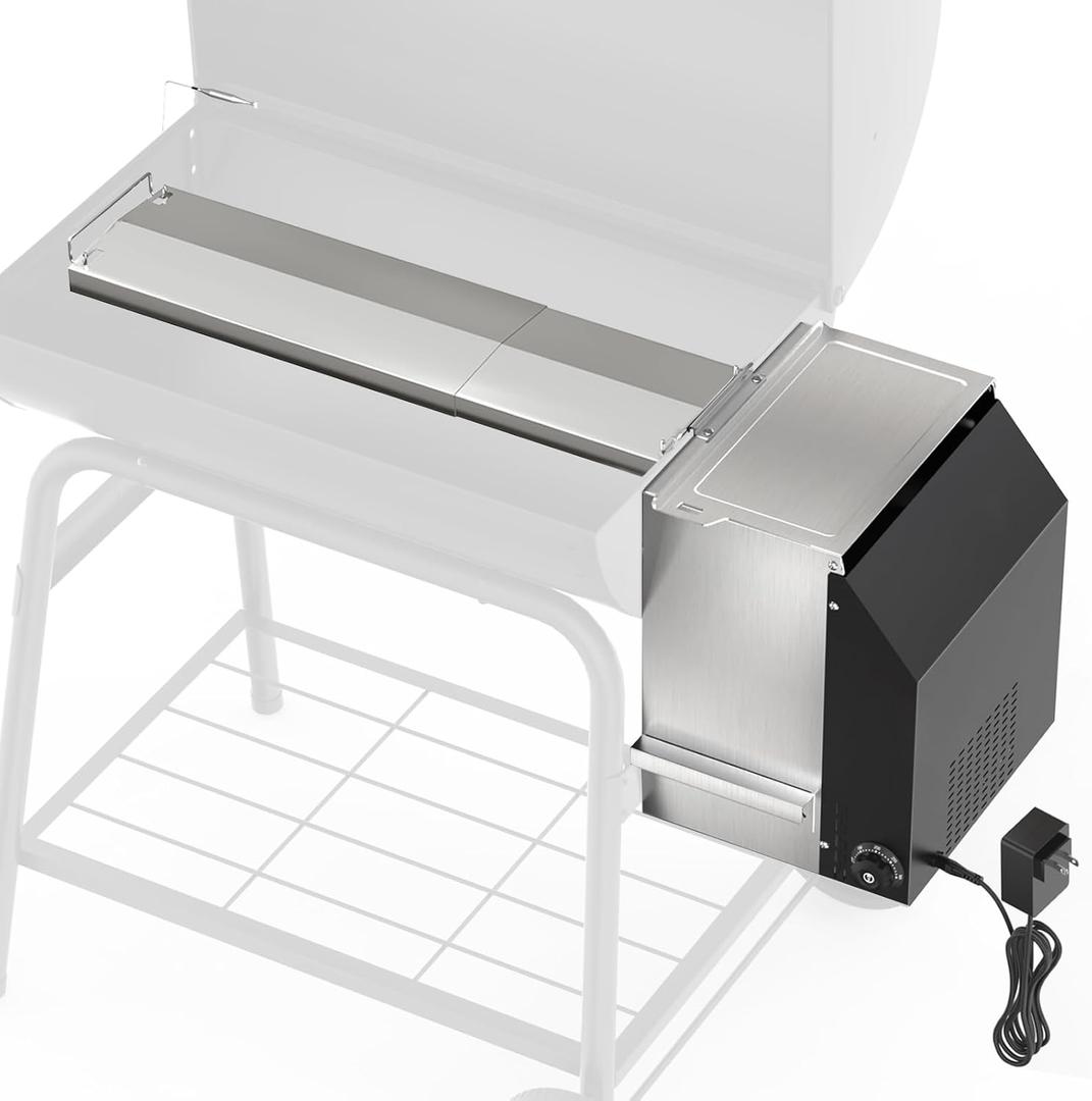 Gravity Smoker Side Firebox Retrofit kit for Char Griller Fire Box Charcoal Barrel Grill Part for Master Forge Chargriller Offset Wood Pellet Smoker Hopper Outdoor Camping Grilling Cooking Accessories