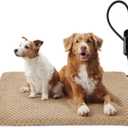 INVENHO Extra Large Pet Heating Pad, Adjustable Temperature Waterproof Dog Cat Heating Pad with Timer, Electric Pet Heated Mat (XL: 47" x 28", Brown)