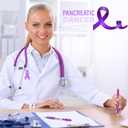 Gersoniel 48 Pcs Purple Ribbon Ballpoint Pen Pancreatic Cancer Awareness Pens Domestic Violence Awareness Retractable Pen Gifts Bulk Alzheimer Overdose for Society Charity Events Party Favors