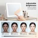 Vanity Mirror with Lights, 17''x22'' Lighted Makeup Mirror, LED Makeup Mirror, Smart Touch with 3-Color Lighting Modes, Dimmable, for Bedroom Tabletop - White