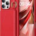 2 x TAURI for iPhone 16 Pro Case, Removable Magnetic Wallet Case with Card Holder, [Compatible with MagSafe] Durable PU Leather Phone Case with Wireless Charging, Red