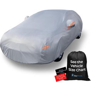 EzyShade 10-Layer Car Cover Waterproof All Weather. See Vehicle Size-Chart for Accurate Fit. Outdoor Full Exterior Covers for Automobiles Sedan Hatch SUV Rain Sun Protection. Size A0 (See SizeChart) (Reflective)