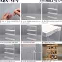 NONEMEY Clear Acrylic Display Case Stand 3 Tier Storage Box Wall Mount Showcase Dustproof Organizer Box for Collectibles (White 3Tier 123.315inch)