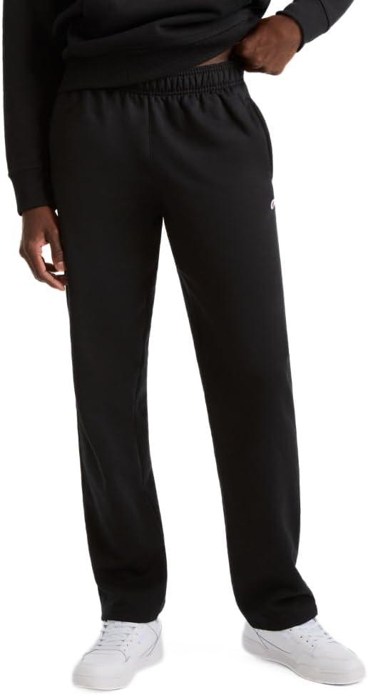 Champion Men's Open-Bottom Fleece Sweatpants, Standard Fit, Midweight Fleece, Available in Regular and Big & Tall, 1 Piece (Black, XXL)