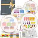 Bradove Classic Embroidery Stitches Practice Kit, Embroidery Kit for Beginners, Beginner Embroidery Kit for Adults, Hand Embroidery Kit for Kids, Stitches Kit