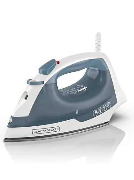BLACK+DECKER Easy Steam Compact Iron, IR40V, Nonstick Plate, SmartSteam, Anti-Drip, Auto Shutoff & Light N Easy Compact Steam Iron, IR1020S, Stainless Steel Soleplate, Spray Mist