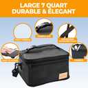 FORABEST Heated Lunch Box  80W Electric Lunch Box for Adults, 12V/24V Car & Truck + 110V/220V for Office & Travel  Cooks or Warms Meals, Full Utensils & Premium Carry Bag (Black)