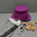 5 Pcs Halloween Chocolate Men Costume Set Include Top Hat,Staff,Gloves Bow Tie and Sunglasses for Men Women Party Dress Up