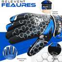 BEAST RAGE Soccer Goalkeeper Gloves for Kids Boys Youth,Soccer Goalie Gloves 4MM Anti-Slip Latex Palm Double Wrist Support,All Weather Football Gloves (Size 3 Suitable for 5-6 Years Old, Blue)