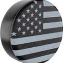 Moonet Spare Tire Cover for RV Trailer,Waterproof PVC Faux Leather Wheel Cover with American Flag Fit for Truck,Trailer,RV,SUV,Camper and Most Vehicle (Black-Grey, for Tire Diameter 24"-26")