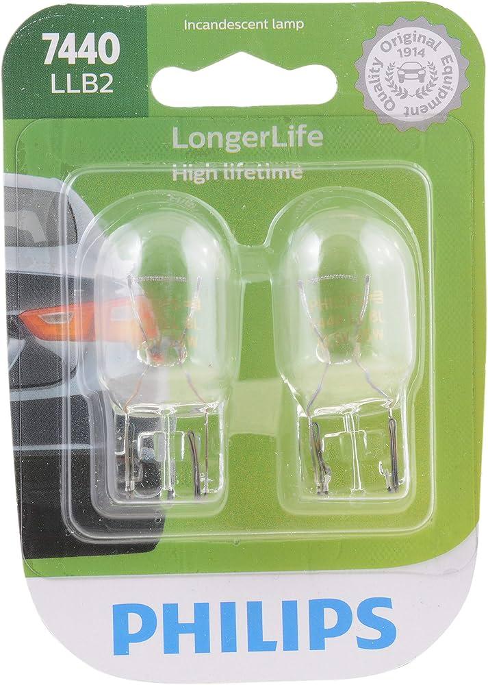 Philips 7440LLB2 7440 LongerLife Miniature Bulb, 2 Pack And Hardware Essentials 851482 Hook and Eye Latch Zinc 2-1/2" -1 Pack