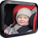 Baby Car Mirror, Safety Car Seat Mirror for Rear Facing Infant with Wide Crystal Clear View, Shatterproof, Fully Assembled, Crash Tested and Certified