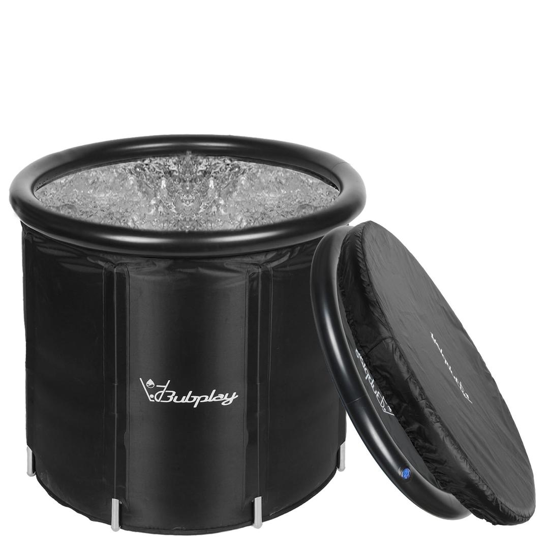 Bubplay Ice Bath Cold Plunge Tub with Cover for Indoor Outdoor for Recovery, Cold Water Therapy, Athletes & Adults -105 Gallons, Black, XL