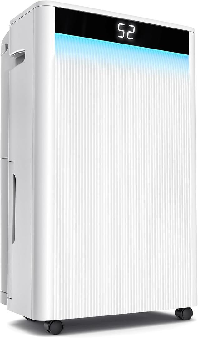 KeepGlad 4,500 Sq.Ft 2025 Energy Star Max 80 Pint/Day Dehumidifier for Basement, Bedroom, Home, Bathroom, Smart Compressor Dehumidifier with Drain Hose, Intelligent Humidistat, Peach