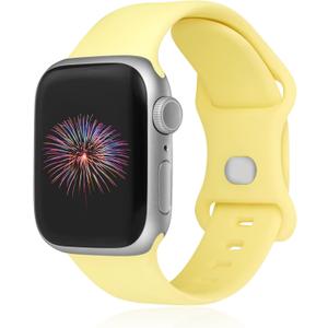 Sport Bands Compatible with Apple Watch Band 38mm/40mm/41mm/42mm/44mm/45mm/49mm Women Men,Soft Silicone Strap Compatible with iWatch Ultra2/Ultra Series10/9/8/7/6/5/4/3/2/1/SE Ginger Yellow