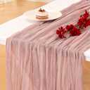 Pink Cheesecloth Table Runner - Soft Drapey Cheesecloth Table Runner Pink Runner Romantic Table Decor Elegant Table Runner Fabric for Valentine Dinner, Wedding, Bridal Shower, Party Tables 35.5x118
