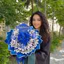 Gilprop 127 Pcs Graduation Gifts Money Flower Bouquet Class of 2026 Money Gift Ideas for Women Girl Boy Him Daughter Son DIY Bouquets Filled with Folded Bills for College Middle High School(Blue)