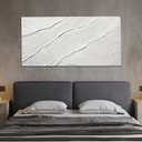 Tarfupth Large Abstract Canvas Wall Art for Living Room White Minimalist Textured Painting Hand-Painted Modern Neutral Artwork for Bedroom Office Decor 24"x48"