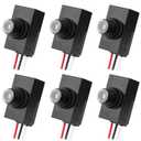 6pcs Dusk to Dawn Sensor for Outdoor Lighting, 100-277V Weatherproof Photoelectric Switch Photocell Light Sensor for Most Outdoor Lamp Fixtures Bulbs Security Lights Easy Install