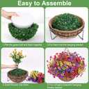 Artificial Hanging Flowers for Outdoors, UV Resistant Silk Flowers Basket Mixed Color Faux Daisy with Eucalyptus Leaves Hanging Fake Plants for Porch Balcony Patio Home Spring Summer Decoration