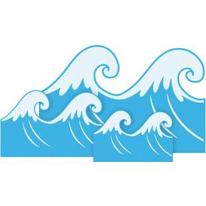 Geelin 3 Sets Ocean Waves Cardboard Cutout Stand up Ocean Beach Theme Party Decoration Wave Life Size Photo Props for Summer Under the Sea Home Party Decoration